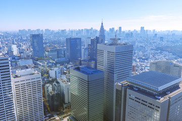 Naklejka premium Wieżowce w Tokio Shinjuku