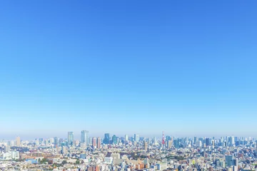 Foto op Plexiglas Het stadsbeeld van Minato Ward en Tokyo Tower gezien vanaf Ebisu © kai