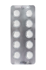 White medical tablet in blister pack