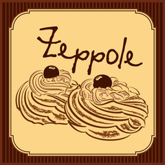 Zeppole - italian sweet - vector