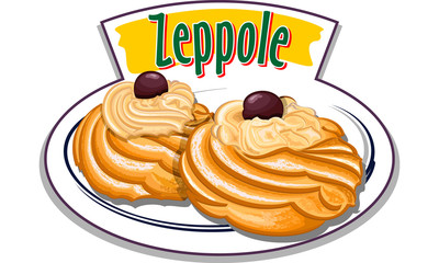 Zeppole - italian sweet - vector