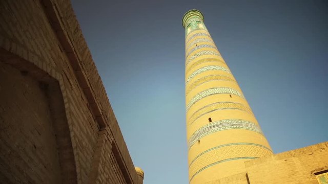 Islam Khoja Minaret in Khiva, Uzbekistan.