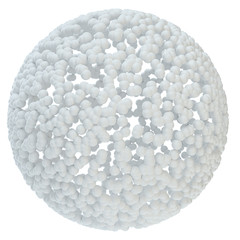 White sphere consisting of small particles