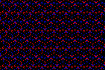 Red and blue heart vector pattern - red and blue pattern on a black  background