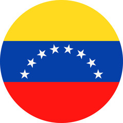 Venezuela Flag Vector Round Flat Icon