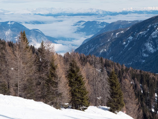 skiing on the Italian Alps