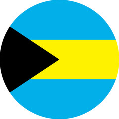 Bahamas Flag Vector Round Flat Icon