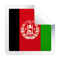 Afghanistan Flag Vector Square Corner Paper Icon