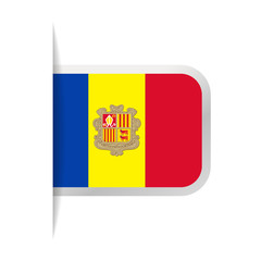 Obraz premium Andorra Flag Vector Bookmark Icon
