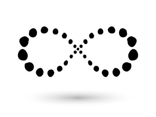 Infinity symbol hand drawn with ink brush