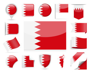 Bahrain Flag Vector Set