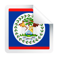 Obraz premium Belize Flag Vector Square Corner Paper Icon