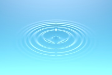 Fototapeta na wymiar Water drop falling into water surface