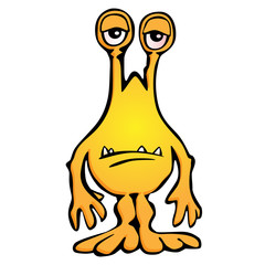 Silly Monster Creature Cartoon Vector Illustration

