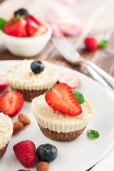 Maple Cinnamon Cheesecakes with Gingerbread Crust