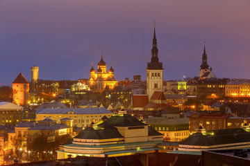 Fototapeta na wymiar Tallinn. The Alexander Nevsky Cathedral on Toompea Hill.