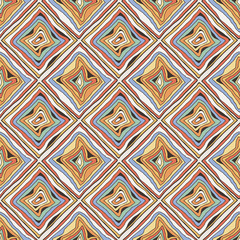 Vector doodle seamless pattern with ink brush or pen square strokes