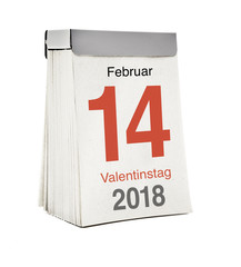 Kalenderblatt Valentinstag 2018