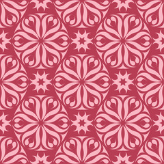 Red floral seamless pattern