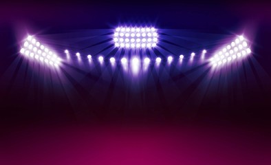 Obraz na płótnie Canvas Bright stadium arena lights vector design. Vector illumination
