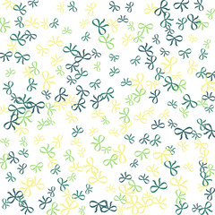 Festive Background with Colorful Bows. Trendy Pattern for Postcard, Print, Banner or Poster. Little Pretty Bows For Party Decoration, Wedding, Birthday or Anniversary Invitation. Vector Frame.