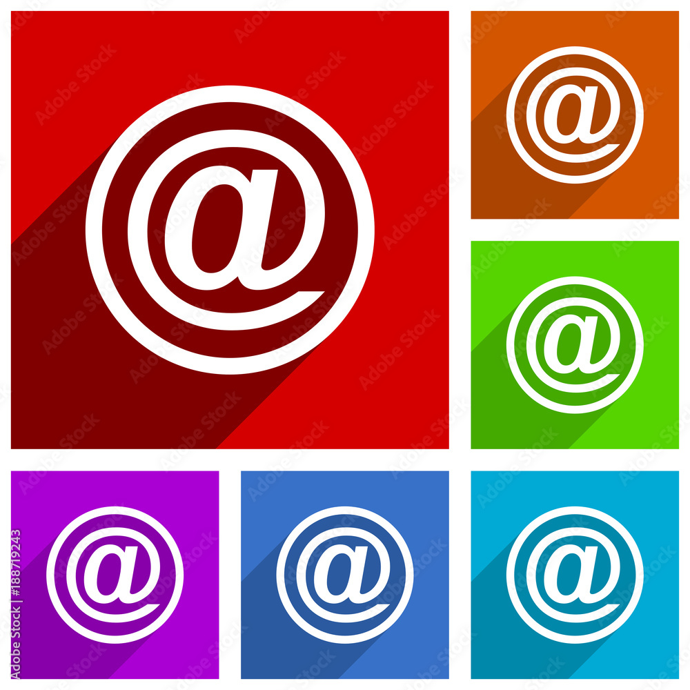 Poster Email vector icons. Flat design colorful illustrations for web designers and mobile applications in eps 10