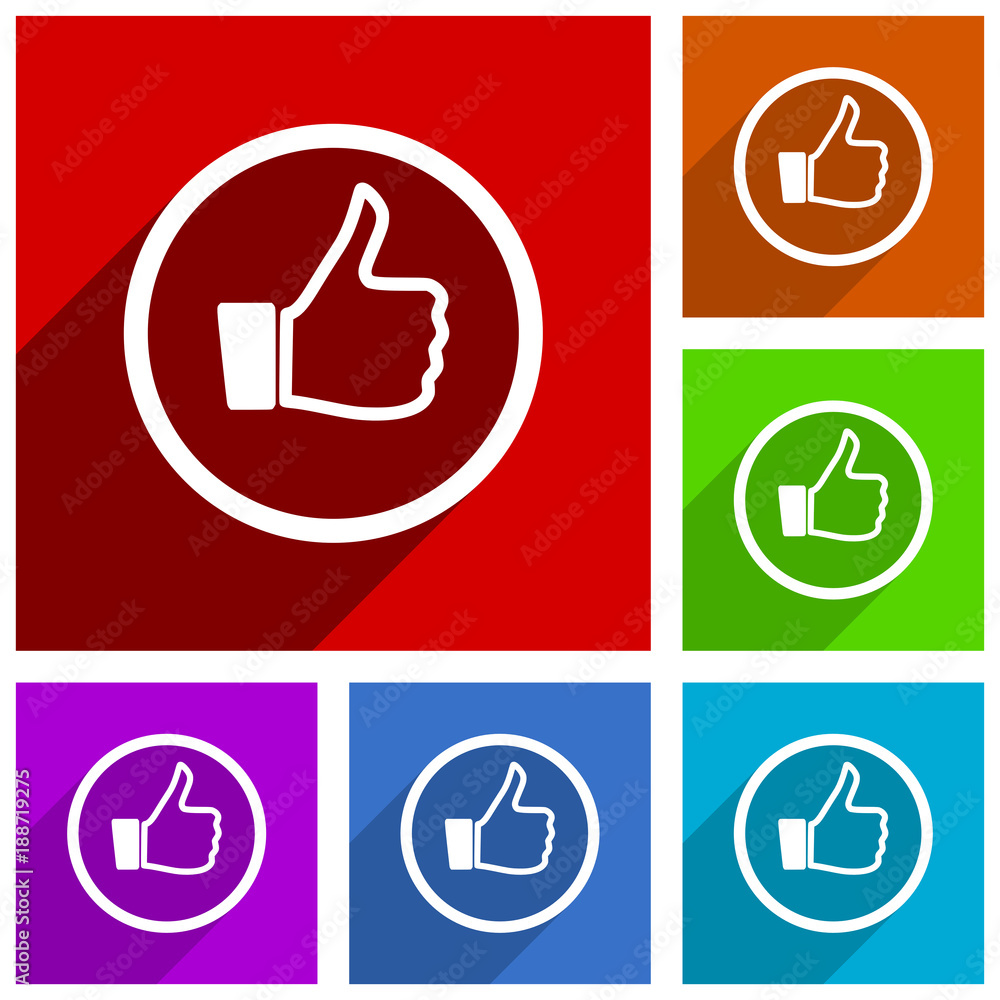 Poster Like vector icons. Flat design colorful illustrations for web designers and mobile applications in eps 10