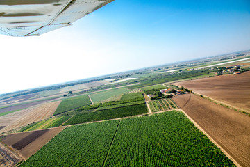 La campagna del Tavoliere di Puglia vista dall'alto
