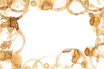 Background of real coffe ring. Text space.