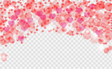 Abstract heart valentine background Festive defocused lights.Vector illustration