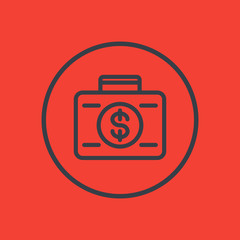 investing line icon in circle, vector illustration