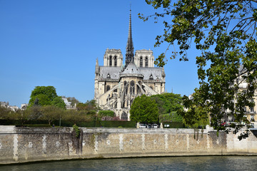 Fototapeta na wymiar Ile de la Cité et Notre-Dame à Paris, France