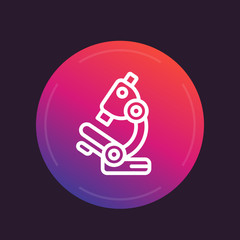 Microscope icon in linear style, vector illustration