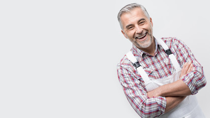 Smiling professional painter portrait © stokkete