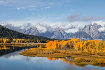 Scenic Fall Landscape Reflection in the Tetons
