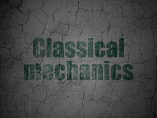 Science concept: Green Classical Mechanics on grunge textured concrete wall background