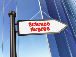 Science concept: sign Science Degree on Building background, 3D rendering