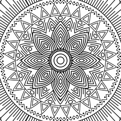 Fototapeta premium mandala floral decorative ethnic element adult coloring design vector illustration