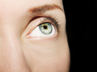 A beautiful insightful look woman's eye. Close up shot.
