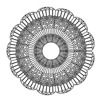 mandala decorative ethnic element adult coloring design vector illustration