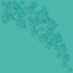 Teal Puzzles Pieces - Vector Smoke Jigsaw