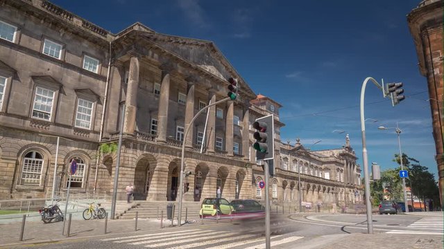 Portugal Porto timelapse city centre buildings architecture squre 4k