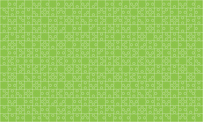 375 Green Puzzles Pieces Jigsaw - Vector