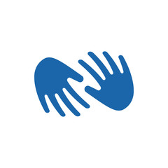 Hands Icon Creative Logo Template Human Open Palms Blue Silhouette Vector Illustration
