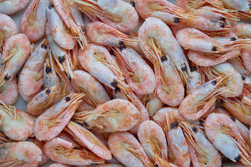 Delicious boiled shrimp texture background