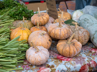 Pumpkin stand at farmer's market