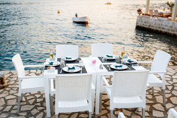 Romantic dinner by the sea near the hotel