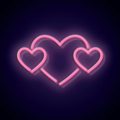Pink neon valentine's love heart
