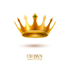 Vector realistic 3d golden crown