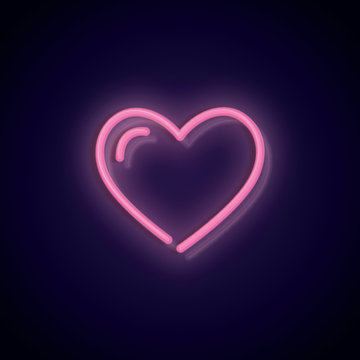 Pink neon valentine's love heart